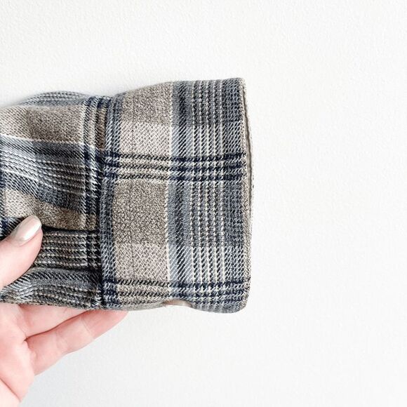 Woolrich Mens Button Up Shirt Twisted Dark Moccasin 100% Cotton Flannel Plaid L - Picture 4 of 8